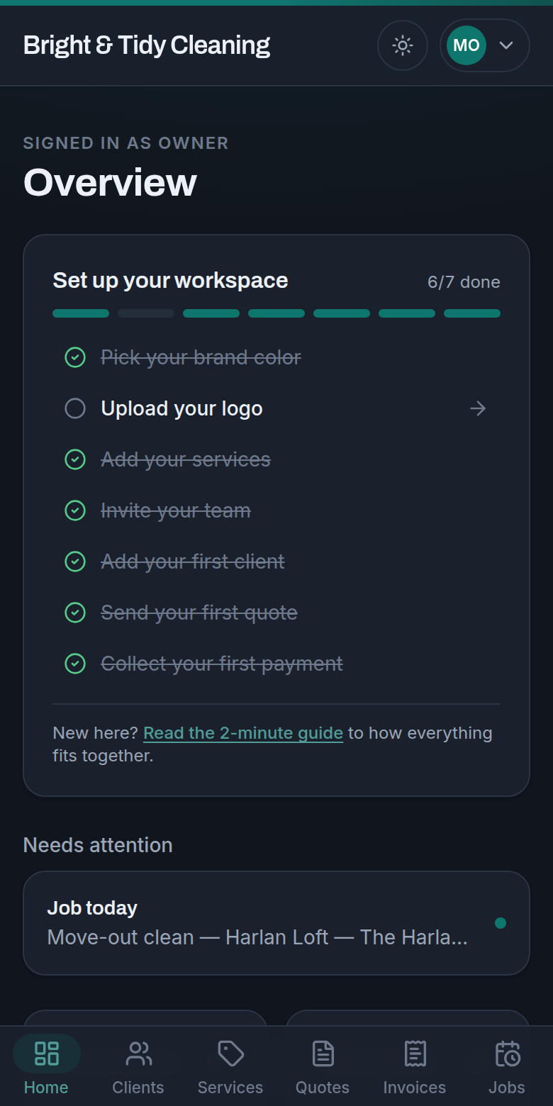 Get paid, then follow up — Toferon screenshot