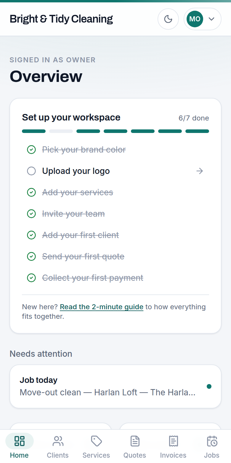 Get paid, then follow up — Toferon screenshot